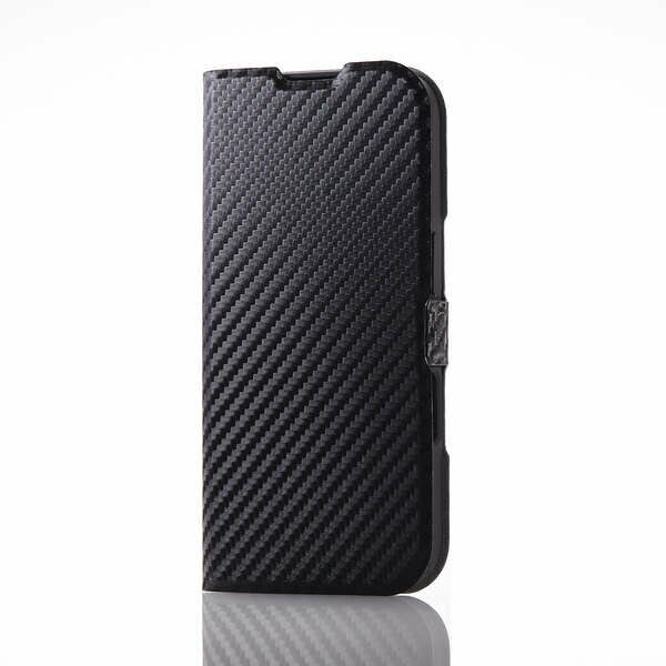 乐天商城 - 【即納】エレコム iPhone 16 ケース レザー カバー 手帳型 マグネット フラップ 衝撃吸収 超軽量 薄型 スタンド機能付 カードケース機能付 UltraSlim カーボンブラック