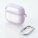 【即納】エレコム AirPods 4 ケース 用 耐衝撃 カバー 【 ワイヤレス / MagSafe 充電対応 】 衝撃吸収 落下防止 カラビナ付 TOUGH SLIM LITE ラベンダー