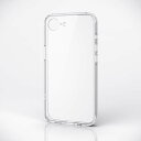 エレコム iPhone 16e ケース ハイブリッド カバー 衝撃吸収 カメラレンズ保護設計 メタルステッカー付 ストラップホール付 背面ガラス 硬度9H 極限保護 クリア