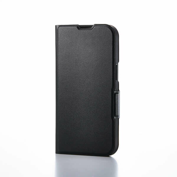 乐天商城 - 【即納】エレコム iPhone 16e ケース レザー カバー 手帳型 マグネット フラップ 衝撃吸収 超軽量 薄型 スタンド機能付 カードケース機能付 UltraSlim ブラック