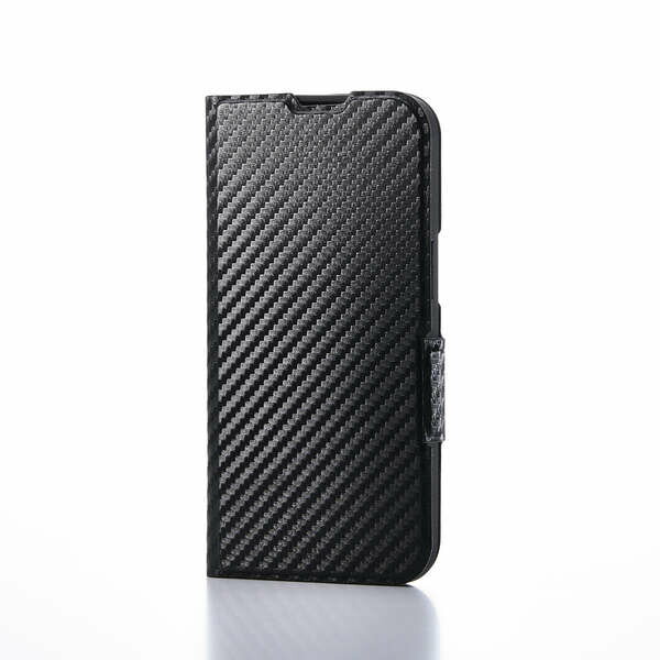 乐天商城 - 【即納】エレコム iPhone 16e ケース レザー カバー 手帳型 マグネット フラップ 衝撃吸収 超軽量 薄型 スタンド機能付 カードケース機能付 UltraSlim カーボンブラック
