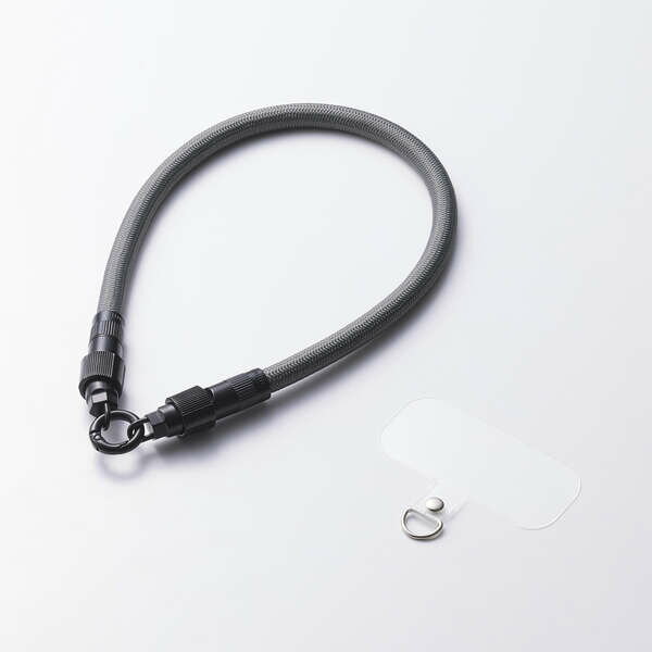 【即納】エレコム スマホストラップ ケーブル 2in1 ( ハンドストラップ / 充電ケーブル ) USB Type-C to C 30cm PD 60W 急速充電 落下 紛失防止 ブラック