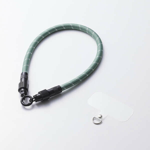 【即納】エレコム スマホストラップ ケーブル 2in1 ( ハンドストラップ / 充電ケーブル ) USB Type-C to C 30cm PD 60W 急速充電 落下 紛失防止 グリーンストライプ