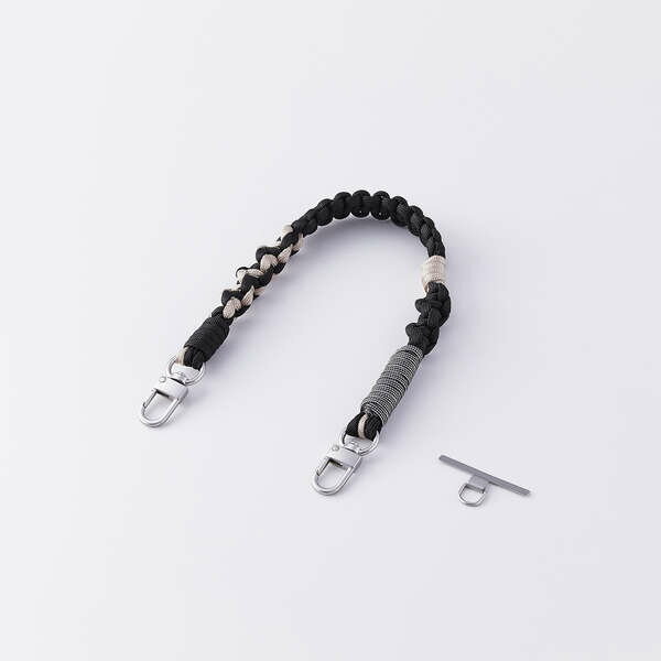 【即納】エレコム スマホストラップ 編みロープタイプ ハンドストラップ 手首 落下防止 ストラップホルダーシート付き iPhone/Android対応 携帯ストラップ ブラック