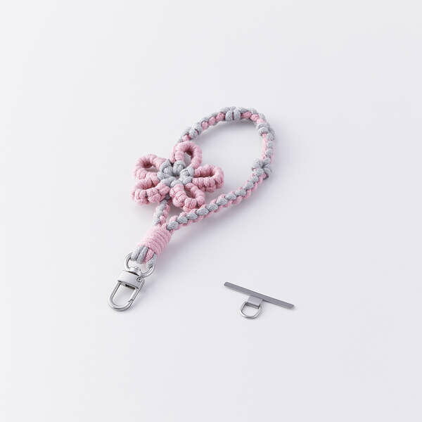 【即納】エレコム スマホストラップ フラワーモチーフ ハンドストラップ 手首 落下防止 軽量 ストラップホルダーシート付き iPhone/Android対応 携帯ストラップ ピンク