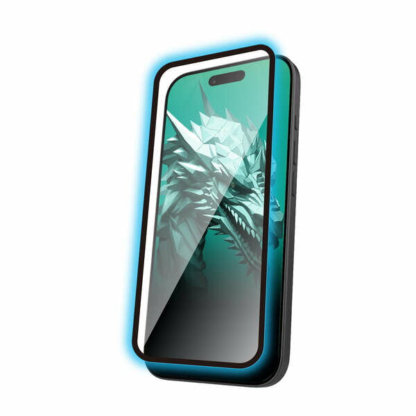 【即納】エレコム iPhone 17 Pro ガラスフィルム 高透明 ブルーライトカット 全周保護 角割れ防止 フレーム付 10H Dragontrail(R)X 指紋防止 簡単貼り付けツール付 ブラック