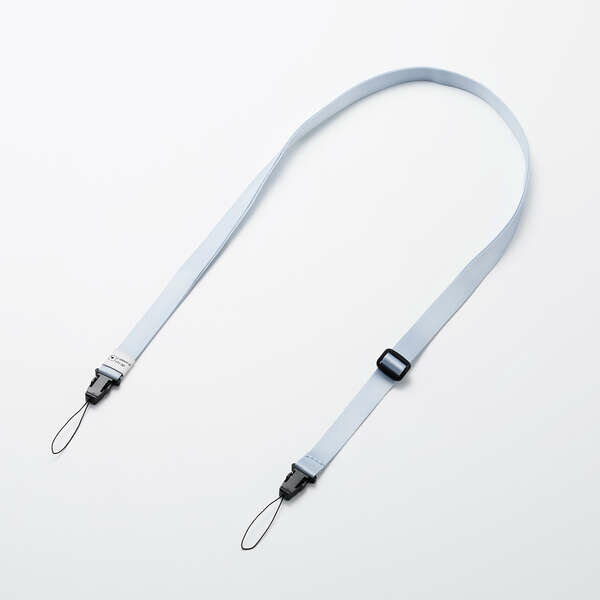 エレコム カメラストラップ 首掛け / 肩掛け / たすき掛け チェキ instax 写ルンです コンデジ対応 長さ調整可 ブルー