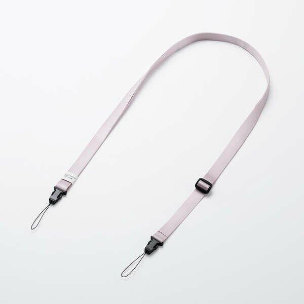 エレコム カメラストラップ 首掛け / 肩掛け / たすき掛け チェキ instax 写ルンです コンデジ対応 長さ調整可 ピンク