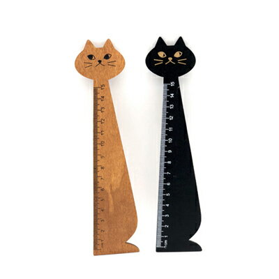 猫の定規 2種類セット 木製 ブラウン ブラック すべての猫好きの人に贈る 長さ15cm LG-RULER-CAT-2SET 猫 ねこ 文房具 定規 ものさし ルーラー インテリア 雑貨 カントリー ナチュラル おしゃれ かわいい 木 シンプル ネコ好き ユニーク 動物 デザイン インテリア 丈夫 軽量