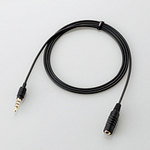 エレコム 4極ミニプラグ延長ヘッドホンケーブル[ブラック] 1.0m MPA-EHPS10BK [MPA-EHPS10BK]|| ELECOM