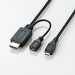 エレコム MHL変換ケーブル（USB microBオス-HDMI TypeAオス/USB microBメス）[ブラック] 1.0m MPA-MHLHD10BK [MPA-MHLHD10BK]|| スマホ スマートフォン Android アンドロイド スマートホン ELECOM