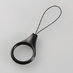 エレコム スマートフォン用ストラップ/フィンガーストラップ/アルミライク/ブラック [P-STFALBK]