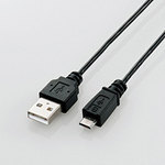 【即納】エレコム 極細Micro-USB(A-MicroB)ケーブル[ブラック]　2.0m　U2C-AMBX20BK [U2C-AMBX20BK]|| スマホ スマートフォン Android アンドロイド スマートホン ELECOM