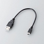 エレコム ゲーム機用USB2.0ケーブル（A - miniBタイプ）[ブラック] 0.25m U2C-GMM025BK [U2C-GMM025BK]|| ELECOM