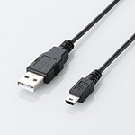 エレコム エコUSB2.0ケーブル（A - mini-Bタイプ）[ブラック] 1.0m U2C-JM10BK [U2C-JM10BK]|| ELECOM