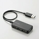 エレコム USB2.0ハブ(Windowsタブレット向け) [U2HS-A402BBK]|| ELECOM