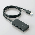 ڤڡۥ쥳 USB3.0бACץդ4ݡUSBϥ ֥å U3H-A408SBK [U3H-A408SBK]|| ELECOM