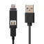 PGA ¿б Lightning+micro USBĥ󥳥ͥ USB֥ ֥å PG-TC10M01BK 1.0m ¿Υåץǧھ(MFi)šǡ̿ξб