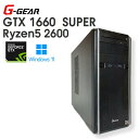 【中古ゲーミングPC】TSUKUMO G-GEAR / GeFore GTX 1660 SUPER / Ryzen5 2600 / 16GB / SSD 480GB HDD 500GB / Windows11