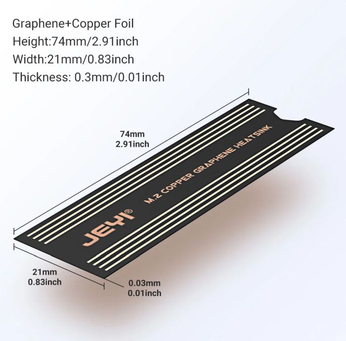 M.2 SSD用 極薄ヒートシンク 0.3mm【2枚セット】 グラフェン銅箔 NVMe NGFF 2280 用 二層冷却設計 PS5対応 超薄型【追跡可能メール便送料無料】【P2】 - Image 2