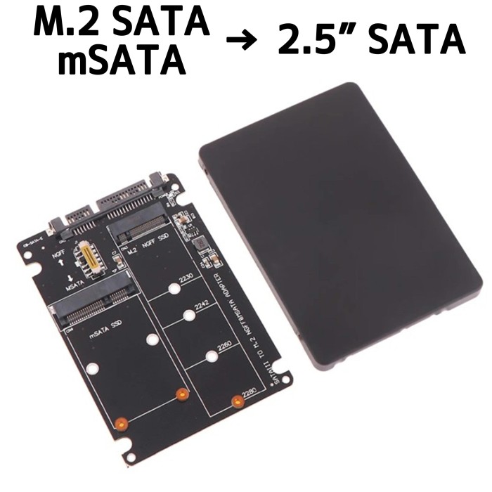 M.2 SSD or mSATA SSD → SATA3 変換ケース 変換アダプタ 同時搭載可能 切替スイッチ付 NGFF 2230, 2242, 2260, 2280…