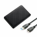 USB3.0対応 外付け 2.5インチ SSD/HDDケース SATA USB2.0/3.0対応 ブラック 外部電源不要 黒 チェック 格子柄【追跡可能メール便送料無料】[E3]