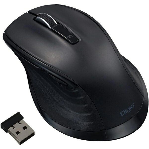 ナカバヤシ Digio2 マウス 大型 無線 静音 5ボタン Blue LED ブラック 48415