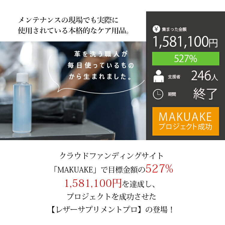 革水　レザーサプリメントプロ　皮革用メンテナンス剤　150mL（レザーケア　お手入れ　革製品　クリーニング　汚れ落とし　保湿　オーガニック　防腐剤不使用　安定剤不使用　クラウドファンディング成功商品　Makuake　特許）【ポイント5倍　在庫有り】【11／12】