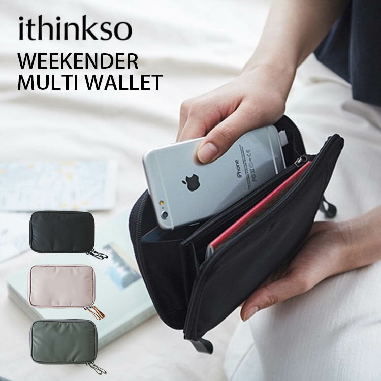 【10％OFFクーポン】ithinkso WEEKENDER マルチウォレット（アイシンクソー ウィークエンダー MULTI WALLET 財布 韓国 大容量 スマホ パスポート ユニセックス 旅行 可愛い クッション素材 薄い レディース bubilian）【メール便送料無料】