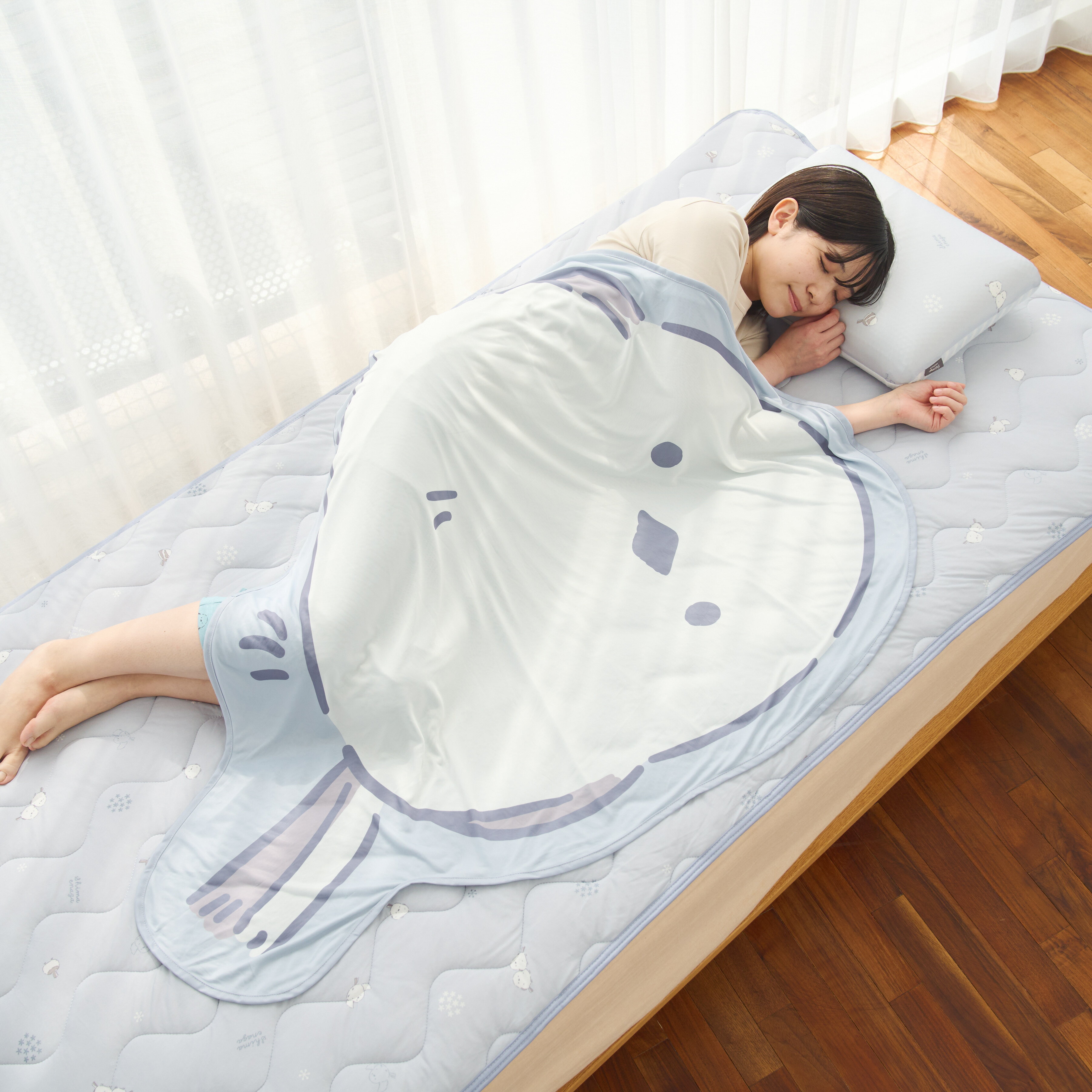 Rakuten - ひんやり！接触冷感ダイカットケット アニマル柄 シマエナガ お昼寝　夏寝具