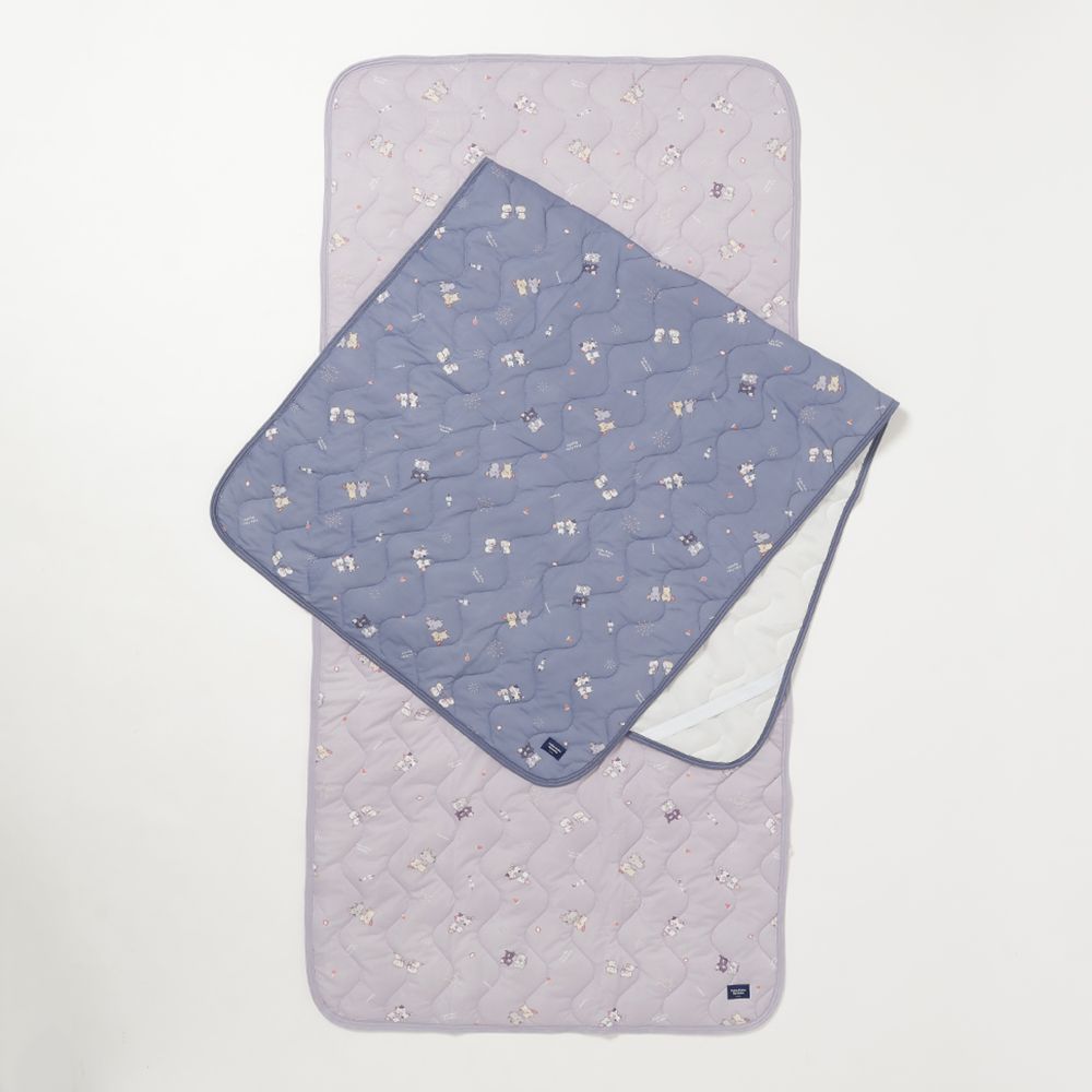 接触冷感 敷きパッド シングルサイズ 100×205cm ひんやり 縁日柄 冷感 夏寝具 快眠 熱中症対策 パープル ネイビー かわいい ねこ キャラクター ふくふくにゃんこ ハピンズ