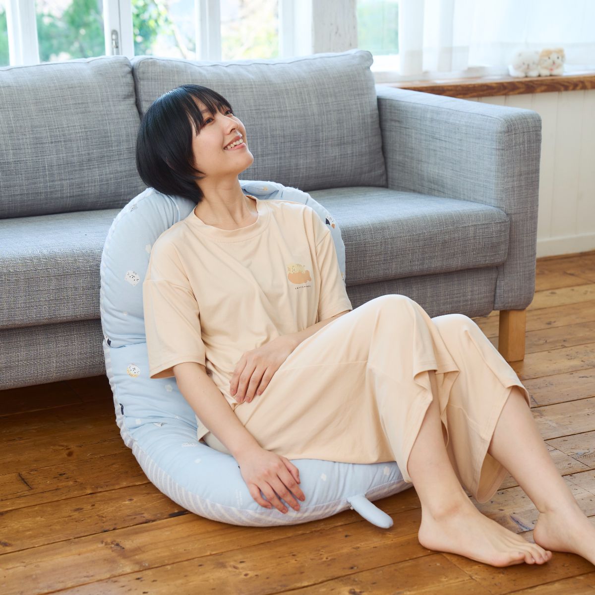 乐天商城 - 接触冷感 コットン ごろ寝クッション ひんやり ごろ寝布団 ごろ寝マット ごろ寝座布団 ごろ寝クッション 敷き布団 敷布団 折りたたみ お昼寝マット 畳める 長座布団 可愛い 猫 折りたたみクッション リビング マット ふくふくにゃんこ　【ラッピング対象外品】