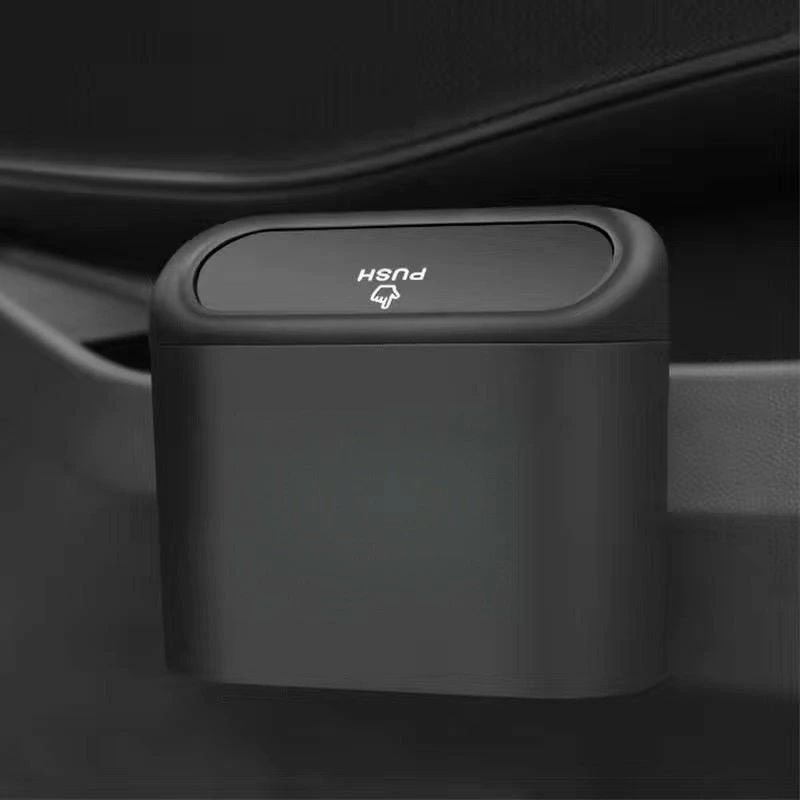 Rakuten - 汎用 車用ゴミ箱 小型 ダストボックス 蓋付き 引っ掛け式 収納ケース 車載 ゴミ入れ 防水 プラスチック 小物入れ コンパクト 内装 カスタム