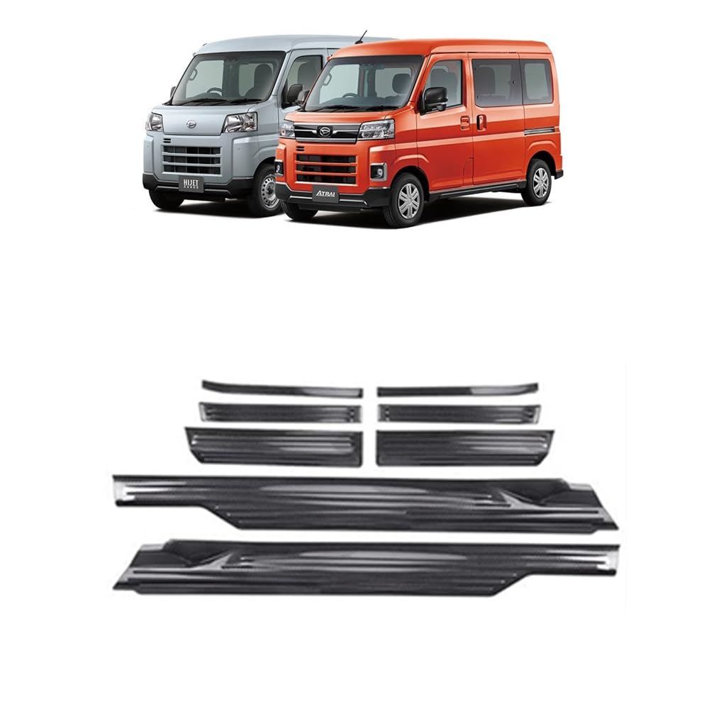 【純正形状に合わせた専用設計】 デモカーを使用して実車で幾度もフィッティング確認を行い抜群のフィット感を実現しました。【乗降り時の傷から車体を保護】乗降り時に傷がつきやすい所なので、傷が目たちにくいヘアライン加工を施します。【ステンレス材質】 高品質なステンレス素材を採用し、剛性、硬度、耐衝撃性など機械的特性のバランスに優れた、ご愛車のステップを全方位に保護してくれる。鋼製なので、擦り傷を防止できたり、簡単清潔もできたりする。【装着簡単】 裏面に両面テープ付き、初心者の方でも簡単にお取り付けいただけます。 ※寒い天気の場合、両面テープの粘着性能が低くなる場合も存在するかもしれない、取り付ける前にドライヤーなどで熱風をあてて少し軟化させてから取り付けると粘着性が向上させます。【適合車種】● 新型 アトレー ハイゼットカーゴ S700V/S710V 令和3年12月~、 対応グレード：RS X ※アトレーデッキバン S700W S710Wにも対応可能【カラー】：シルバー/ブラック/ カーボン柄【取付方法】 商品付属の両面テープで簡単に貼り付けが可能。 取り付け時は商品と取り付ける本体の接着面のほこりや油分を拭き取り、商品裏面の両面テープを剥がさず、一旦フィッテング確認してください。 フィッテングに問題がない場合、商品裏面の両面テープの剥離紙をはがし取り付け、しっかり押し付けながら本体と密着させてください。 万が一、貼付け前の仮フィッティング時に隙間等がある場合、また粘着力が弱い場合は強力な両面テープ等で補強することをおすすめします。【保証】 ■商品到着後3ヶ月保障■ ※保証期間を超えますと、如何なる場合でもご対応いたしかねます。予めご了承ください。 ※商品裏面に付属の両面テープがついている商品は、両面テープを一旦剥がされますと保証期間内であっても保証対象外となります。予めご了承ください。 ※商品装着前に商品の状態確認及び取りつける本体とのフィッティング確認をお願いします。