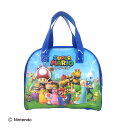 スーパーマリオブラザーズ スーパーマリオ ボストンバッグ型クリアバッグ プールバッグ プールグッズ ネームホルダー付き ギフト プレゼント かわいい おしゃれ ...