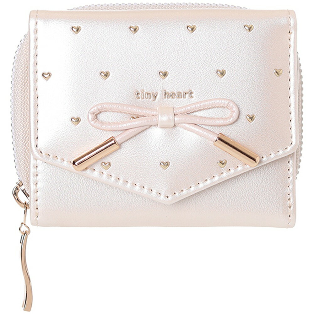 Coboca+合皮ハートリボンミニ財布 パールベージュ