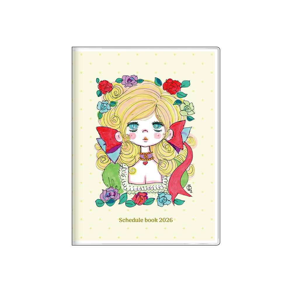 水森亜土 月間 A6 イエロー 2026年版 スケジュール帳 2026年 秋