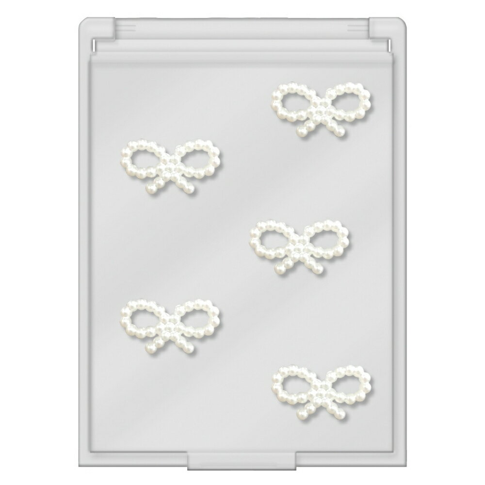 クーリア リボンコスメ Sサイズミラー パール/GY