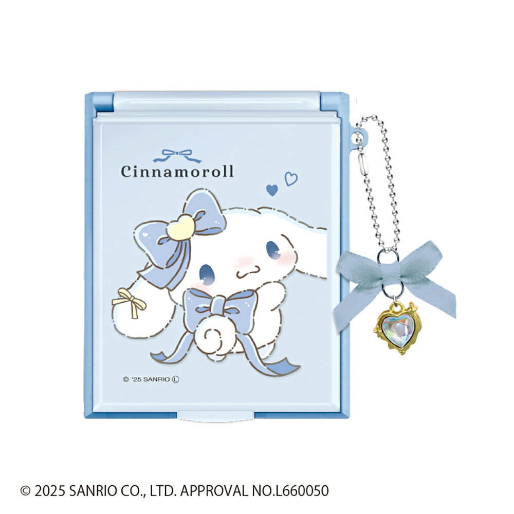 シナモロール リボンチャーム付Mサイズミラー シナモロール