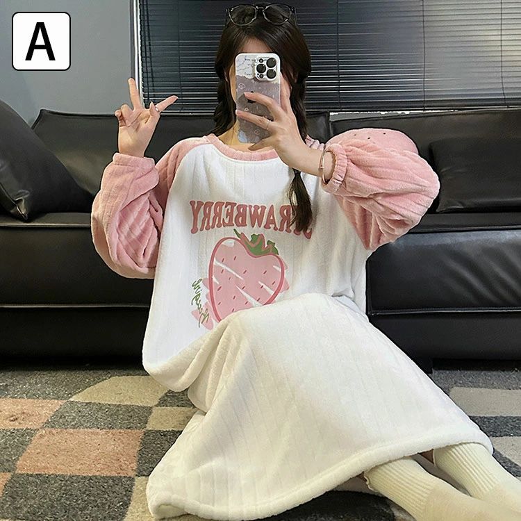 【送料無料】ルームウェア レディース パジャマ ガウン 寝間着 部屋着 フランネル レディース 着る毛布 ナイトガウン ロング パジャマワンピース 長袖 寝巻き レディースパジャマ ルームワンピース もこもこ かわいい ゆったり 大きいサイズ ミモレ丈 ナイトウェア 10色