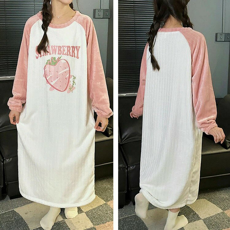 【送料無料】ルームウェア レディース パジャマ ガウン 寝間着 部屋着 フランネル レディース 着る毛布 ナイトガウン ロング パジャマワンピース 長袖 寝巻き レディースパジャマ ルームワンピース もこもこ かわいい ゆったり 大きいサイズ ミモレ丈 ナイトウェア 10色