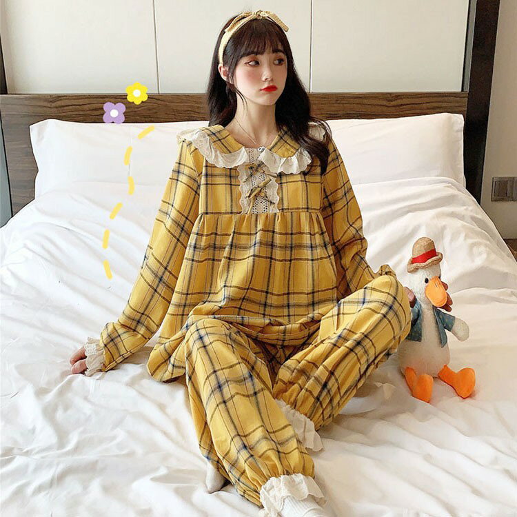 ルームウェア 上下セット レディース パジャマ 暖かい 部屋着 長ズボン 可愛い パジャマ 長袖 セットアップ 大きいサイズ 防寒 保温 春 秋 冬 寢巻き 秋用 レース リボン 姫系 ギフト プレゼント M L XL 2XL 吸汗 通気