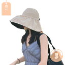 300円OFFクーポン ポニーテール UVカット 帽子 レディースハット 100%完全遮光 つば広 飛びにくい 紫外線対策 撥水加工 折り畳み 日焼け 小顔効果...