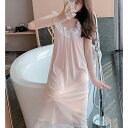 350円OFFクーポン ネグリジェ レディース 春夏 綿 無地 ルームウェア リボンタイ 姫 フリル レース キャミソール 大きいサイズ ノースリーブ 薄手 ゆ...