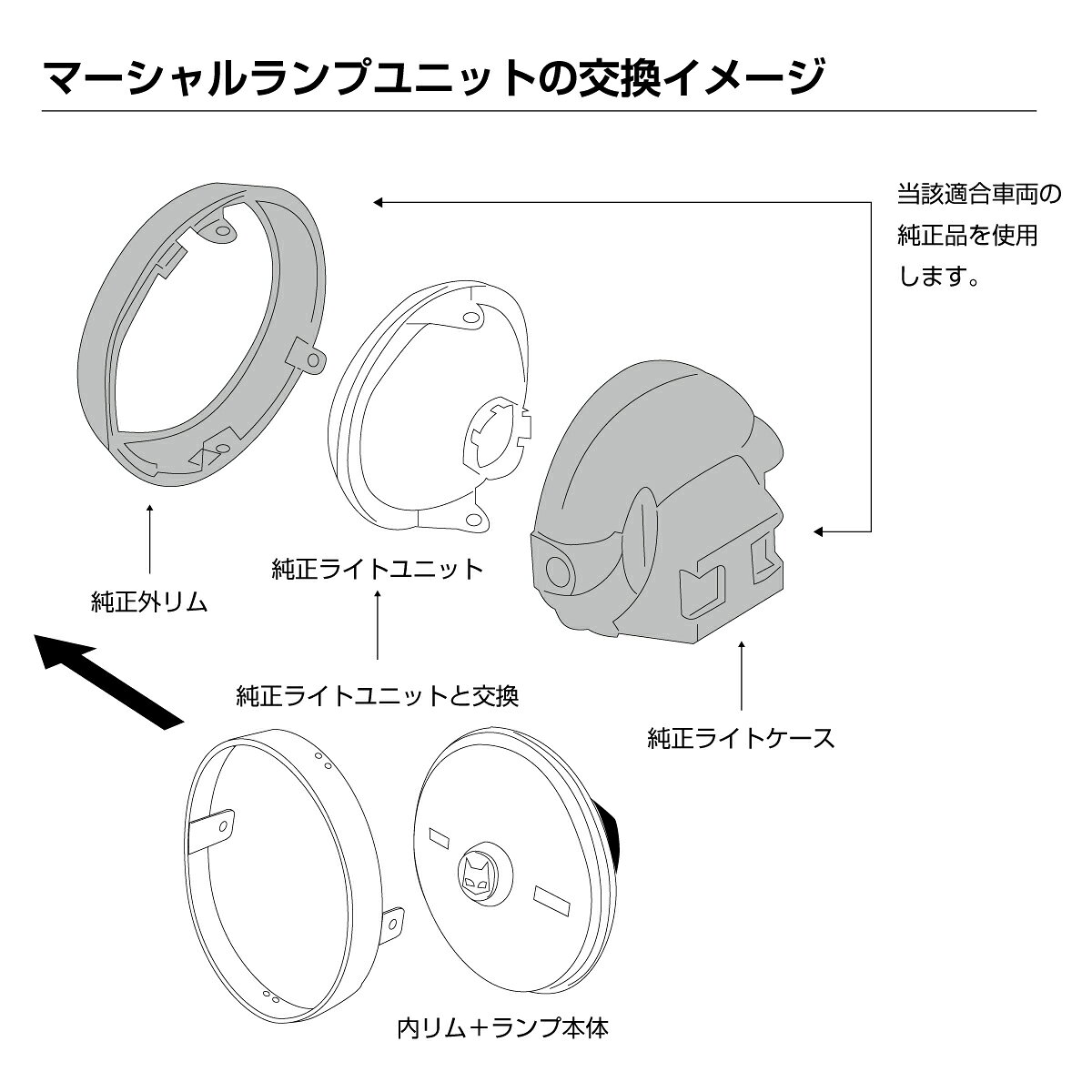 カワサキ ゼファー750 適合マーシャル 722・702 ドライビングランプ ユニット イエ...