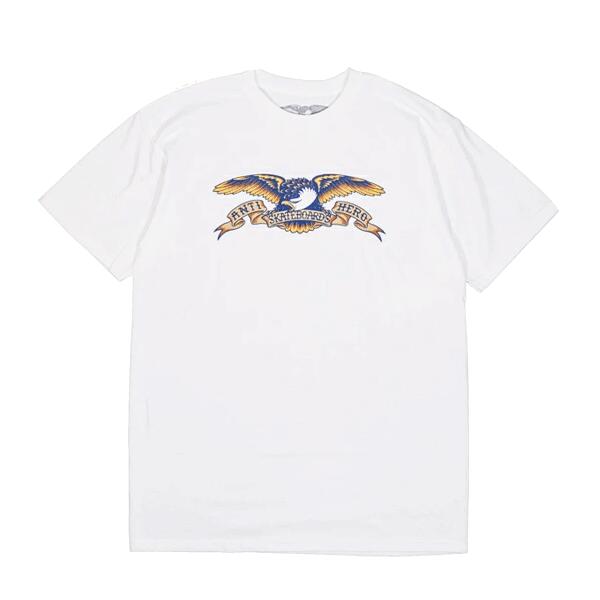 ANTIHERO Basic Eagle T-Shirt WHITE キッズ ユース ホワイト Tシャツ SKATEBOARD SK8 スケートボード スケボー チーム ロゴ ストリート パーク 初心者 プロ