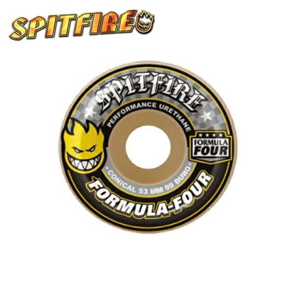 SPITFIRE Wheels F4 99DU CONICAL SHAPE (YELLOW PRINT) NATURAL スピットファイヤー ウィール フォーミュラフォー コニカル スケートボード スケボー