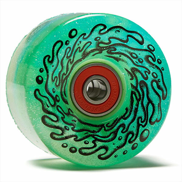 SLIME BALLS クルーザーウィール OG SLIME BALL LIGHT UP GREEN GLITTER LED - 60MM / 78A BRONSON G2ベアリング付属