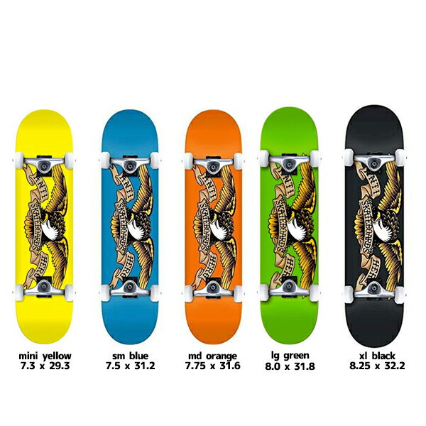 ANTIHERO CLASSIC EAGLE COMPLETE DECK スケートボード スケボー パーク デッキ オールドスクール コンプリート 組立 完成品 大人用 子供用 定番