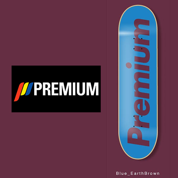 PREMIUM SKATEBOARDS 'SUPREMIUM TEAM DECK' (Blue×EarthBrown) 7.25 MINI プレミアム キッズ スケートボード スケート デッキ SKATE DECK SK8 スケボー 板 ストリート パーク FLAKE フレイク